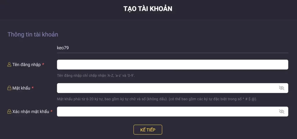 Đăng ký tài khoản tại 52WIN